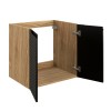 Dulap lavoar Ocean Black, MDF, PAL melaminat, negru mat/stejar uleiat, 2 usi, L.60 cm, OCEAN BLACK 82-60-2D