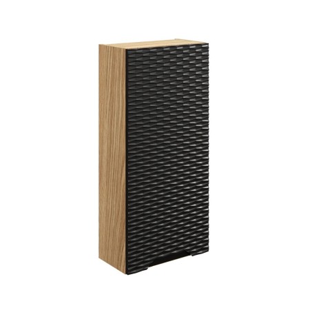Dulap suspendat Ocean Black, MDF, PAL melaminat, negru mat/stejar uleiat, 1 usa, L.35 cm, OCEAN BLACK 83-35-1D
