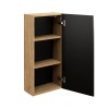 Dulap suspendat Ocean Black, MDF, PAL melaminat, negru mat/stejar uleiat, 1 usa, L.35 cm, OCEAN BLACK 83-35-1D