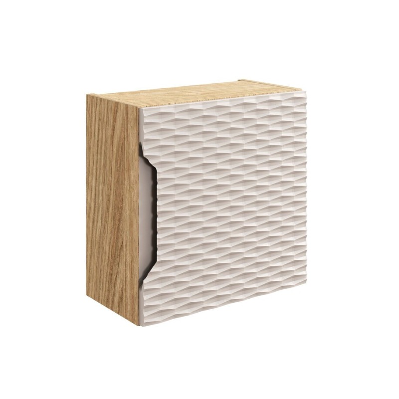Dulap suspendat Ocean Beige Qubik, MDF, PAL melaminat, stejar/bej, 1 usa, 35X35 cm, OCEAN BEIGE 83-35-1DQ