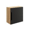 Dulap suspendat Ocean Black Qubik, MDF, PAL melaminat, negru mat/stejar uleiat, 1 usa, 35X35 cm, OCEAN BLACK 83-35-1DQ