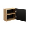 Dulap suspendat Ocean Black Qubik, MDF, PAL melaminat, negru mat/stejar uleiat, 1 usa, 35X35 cm, OCEAN BLACK 83-35-1DQ