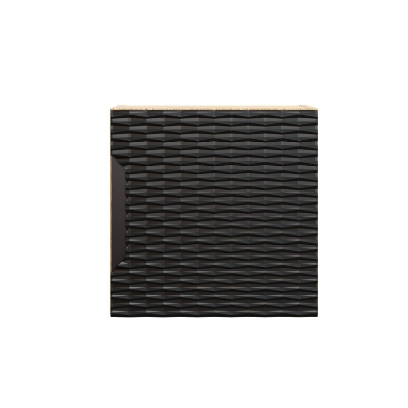 Dulap suspendat Ocean Black Qubik, MDF, PAL melaminat, negru mat/stejar uleiat, 1 usa, 35X35 cm, OCEAN BLACK 83-35-1DQ
