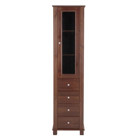 Dulap inalt Retro, lemn natural, maro, 1 usa, 4 sertare, H.180 cm, RETRO 800 FSC