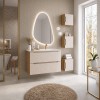 Dulap lavoar Ocean Beige, MDF, PAL melaminat, stejar/bej, 2 sertare, L.90 cm, OCEAN BEIGE 82-90-2S