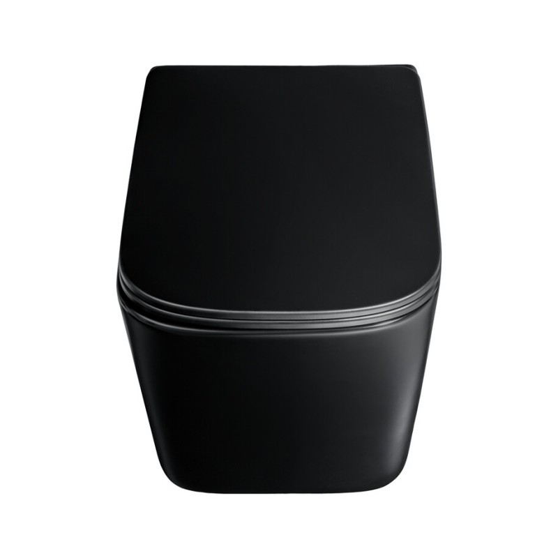 Vas de toaleta Wall Hung, ceramica, negru mat, H.36 cm, WALL HUNG TOILET BLACK ( E-1060A )