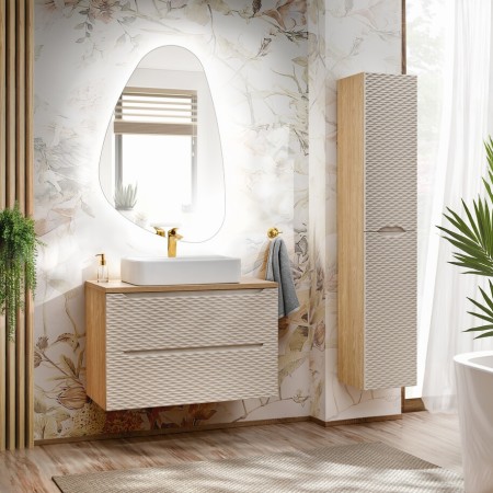 Dulap inalt Ocean Beige, MDF, PAL melaminat, stejar/bej, 2 usi, H.170 cm, OCEAN BEIGE 80-02-2D