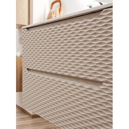 Dulap lavoar Ocean Beige, MDF, PAL melaminat, stejar/bej, 2 sertare, L.60 cm, OCEAN BEIGE 82-60-2S