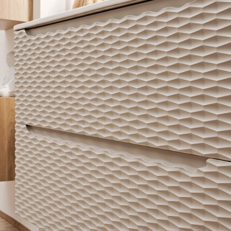 Dulap lavoar Ocean Beige, MDF, PAL melaminat, stejar/bej, 2 sertare, L.60 cm, OCEAN BEIGE 82-60-2S