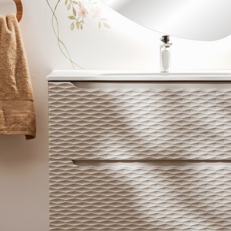 Dulap lavoar Ocean Beige, MDF, PAL melaminat, stejar/bej, 2 sertare, L.70 cm, OCEAN BEIGE 82-70-2S