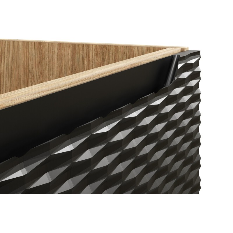Dulap lavoar Ocean Black, MDF, PAL melaminat, negru mat/stejar uleiat, 2 usi, L.60 cm, OCEAN BLACK 82-60-2D