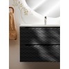 Dulap lavoar Ocean Black, MDF, PAL melaminat, negru mat/stejar uleiat, 2 sertare, L.90 cm, OCEAN BLACK 82-90-2S