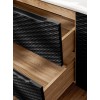 Dulap lavoar Ocean Black, MDF, PAL melaminat, negru mat/stejar uleiat, 2 sertare, L.60 cm, OCEAN BLACK 82-60-2S