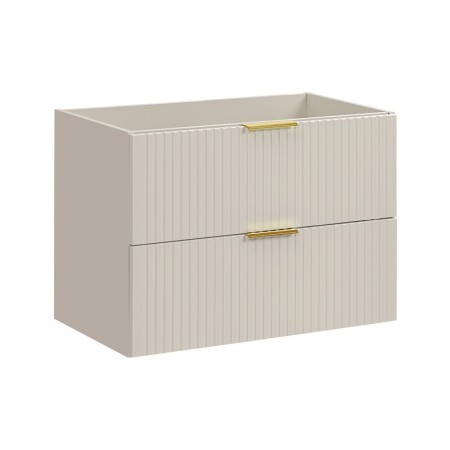 Dulap sub lavoar suspendat Comad Adel, MDF, PAL melaminat, cashmere mat, 2 sertare, L.80 cm, 82-80-2S