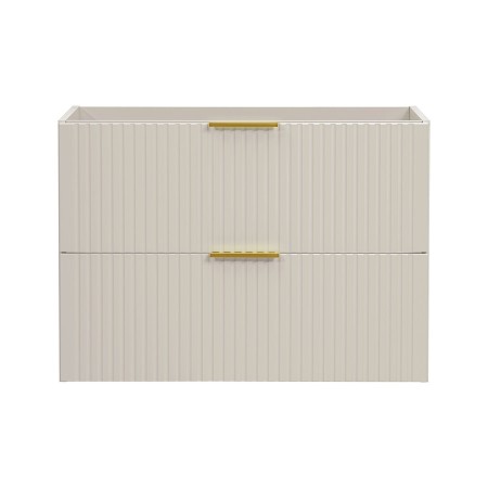 Dulap sub lavoar suspendat Comad Adel, MDF, PAL melaminat, cashmere mat, 2 sertare, L.80 cm, 82-80-2S