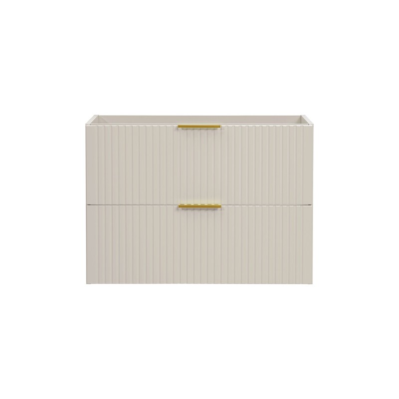 Dulap sub lavoar suspendat Comad Adel, MDF, PAL melaminat, cashmere mat, 2 sertare, L.80 cm, 82-80-2S