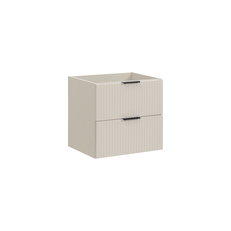 Dulap sub lavoar suspendat Comad Adel, MDF, PAL melaminat, cashmere mat, 2 sertare, H.57 cm, 82-60-2S