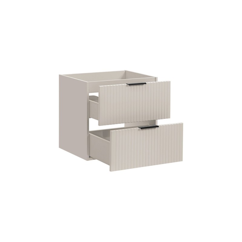Dulap sub lavoar suspendat Comad Adel, MDF, PAL melaminat, cashmere mat, 2 sertare, H.57 cm, 82-60-2S