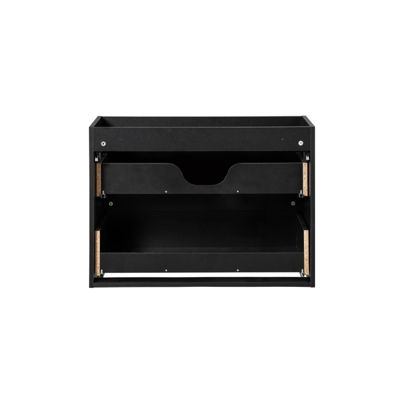 Dulap lavoar Nova Black, MDF, PAL melaminat, negru mat, 2 sertare, L.80 cm, NOVA BLACK D2 82-80-2S
