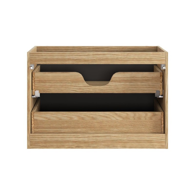 Dulap lavoar Ocean Black, MDF, PAL melaminat, negru mat/stejar uleiat, 2 sertare, L.80 cm, OCEAN BLACK 82-80-2S