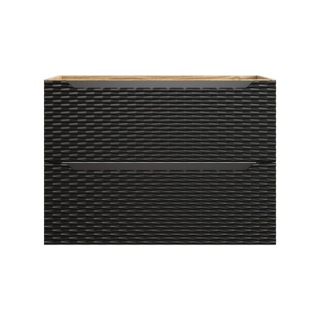 Dulap lavoar Ocean Black, MDF, PAL melaminat, negru mat/stejar uleiat, 2 sertare, L.80 cm, OCEAN BLACK 82-80-2S