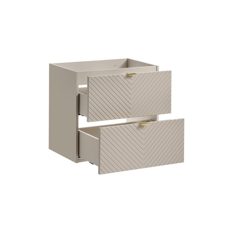 Dulap lavoar Viva Cashmere, MDF, PAL melaminat, cashmir mat, 2 sertare, L.60 cm, VIVA CASHMERE 82-60-2S