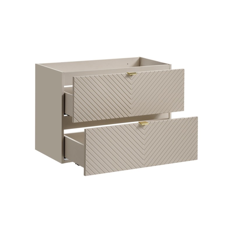 Dulap lavoar Viva Cashmere, MDF, PAL melaminat, cashmir mat, 2 sertare, L.80 cm, VIVA CASHMERE 82-80-2S