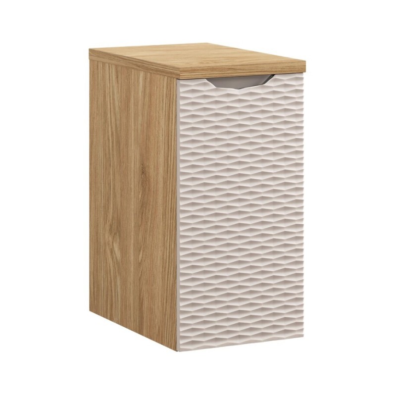 Set mobilier de baie Ocean Beige, MDF, PAL melaminat, stejar/bej, blat stejar uleiat, L.30 cm, SET-OCB B 30CM