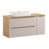 Set mobilier de baie Ocean Beige, MDF, PAL melaminat, stejar/bej, blat stejar uleiat, L.120 cm, lavoar Trust, SET-OCB B 120CM S UN TRUST WH LC