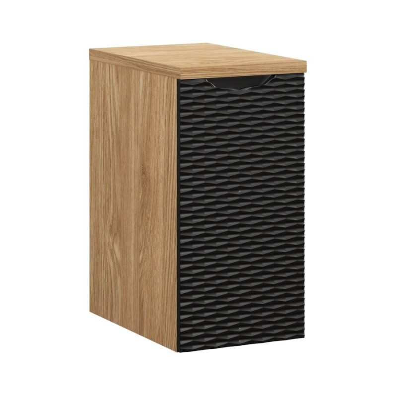 Set mobilier de baie Ocean Black, MDF, PAL melaminat, negru mat/stejar uleiat, blat stejar uleiat, L.30 cm, SET-OCBL B 30CM