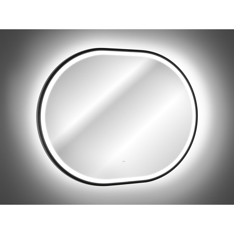 Oglinda Apollo, metal, sticla, LED, 30W, alb cald 3000K, 90X70 cm, LUSTRO APOLLO BLACK 2 900X700