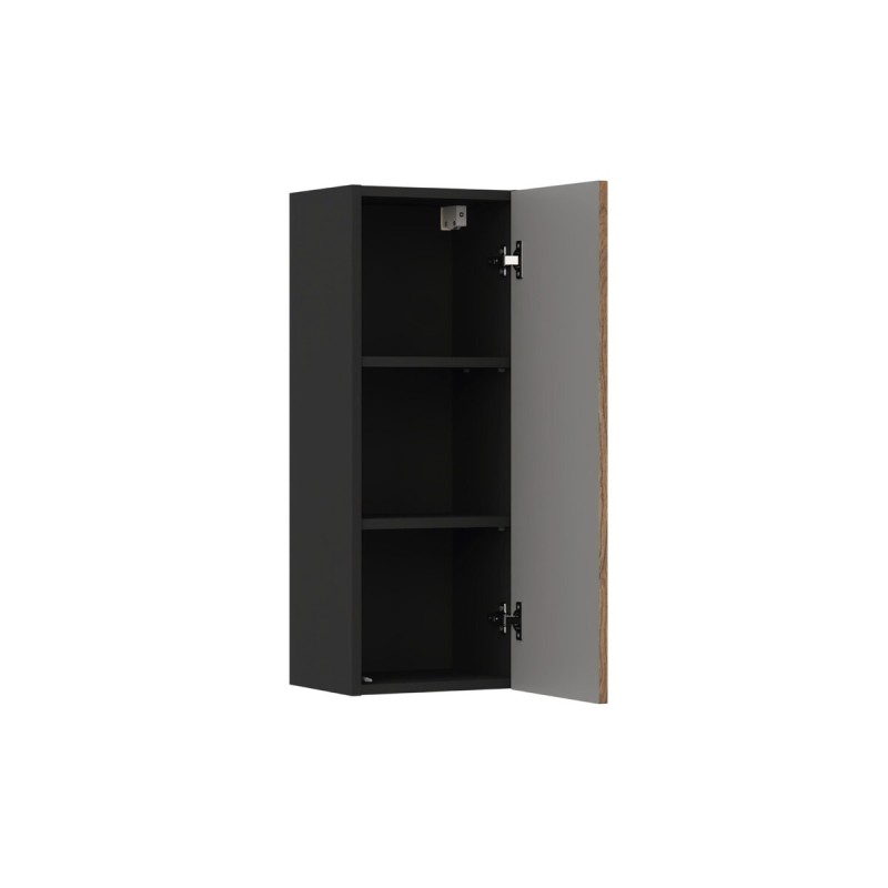Semicoloana Talia Casella, MDF, PAL melaminat, negru mat/stejar casella, 1 usa, H.80 cm, TALIA CASELLA 81-30-1D