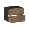 Dulap lavoar Talia Casella, MDF, PAL melaminat, negru mat/stejar casella, 2 sertare, L.60 cm, TALIA CASELLA 82-60-46-2S