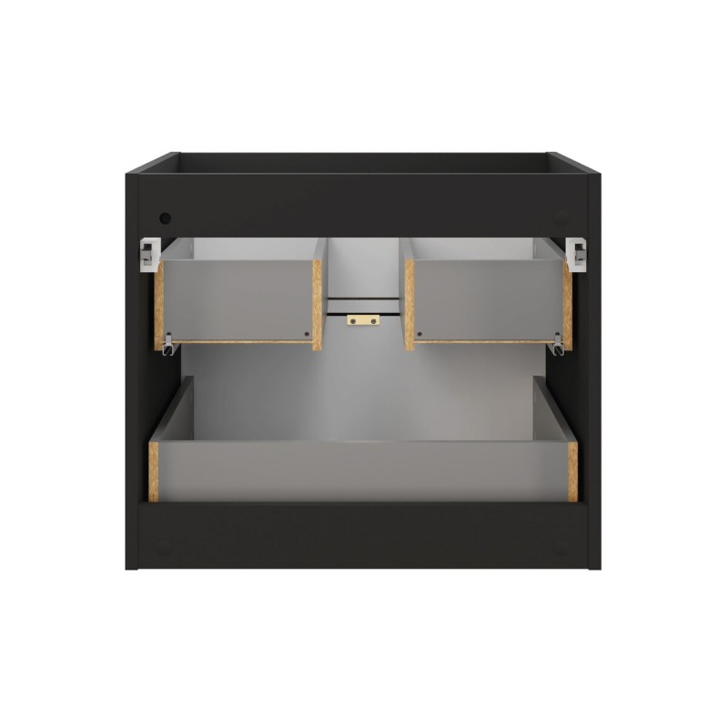 Dulap lavoar Talia Casella, MDF, PAL melaminat, negru mat/stejar casella, 2 sertare, L.60 cm, TALIA CASELLA 82-60-46-2S