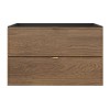 Dulap lavoar Talia Casella, MDF, PAL melaminat, negru mat/stejar casella, 2 sertare, L.80 cm, TALIA CASELLA 82-80-46-2S