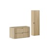 Set mobilier de baie Ovalia Cremona, MDF, PAL melaminat, stejar cremona, blat stejar cremona, L.100 cm, dulap inalt H.140 cm, SET-OVC B CREMONA 100CM HC