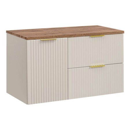 Set mobilier Comad Adel, MDF, PAL melaminat, cashmere mat, blat stejar wotan, L.100 cm, SET-ADC B WOTAN
