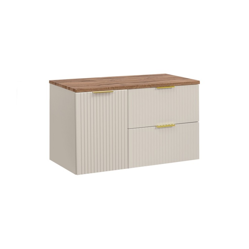 Set mobilier Comad Adel, MDF, PAL melaminat, cashmere mat, blat stejar wotan, L.100 cm, SET-ADC B WOTAN