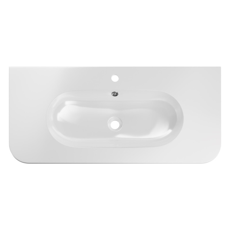 Lavoar cu o singura cuva Pure, ceramica, alb lucios, L.100 cm, PURE WHITE GLOSS UM 100-46