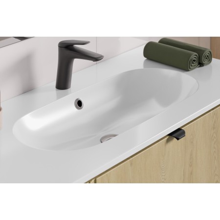 Lavoar cu o singura cuva Pure, ceramica, alb lucios, L.100 cm, PURE WHITE GLOSS UM 100-46