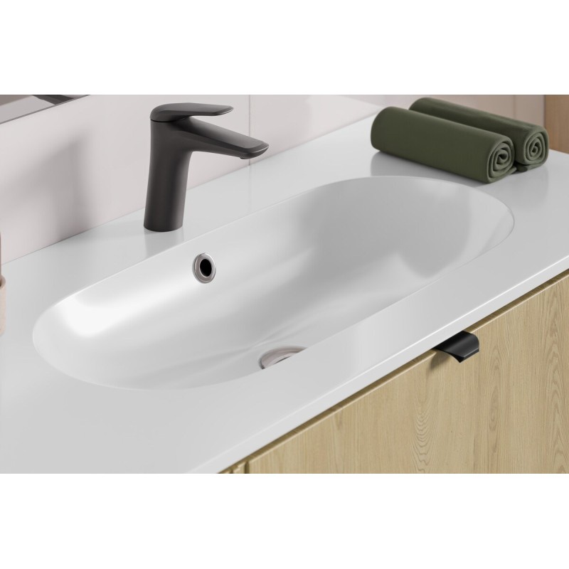 Lavoar cu o singura cuva Pure, ceramica, alb lucios, L.100 cm, PURE WHITE GLOSS UM 100-46
