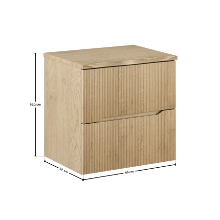 Set mobilier de baie Nordic Cremona, MDF, PAL melaminat, stejar cremona, blat stejar cremona, L.60 cm, SET-NC B NAT CREMONA 60CM