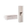 Set mobilier de baie Nova Cashmere, MDF, PAL melaminat, cashmir mat, blat cashmir mat, L.100 cm, dulap inalt H.140 cm, SET-NOC B CASHMERE 100CM 1S HC