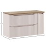 Set mobilier de baie Nova Cashmere, MDF, PAL melaminat, cashmir mat, blat stejar evoke, L.100 cm, SET-NOC B OAK 100CM S LC