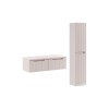 Set mobilier de baie Nova Cashmere, MDF, PAL melaminat, cashmir mat, blat cashmir mat, L.100 cm, dulap inalt H.180 cm, SET-NOC B CASHMERE 100CM 1S HCLB