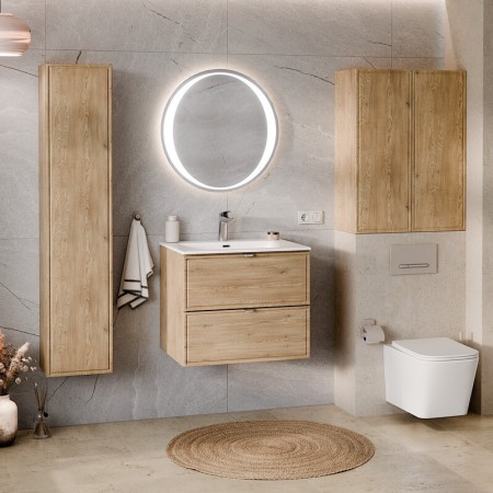 Dulap lavoar Terra Cremona, MDF, PAL melaminat, stejar cremona, 2 sertare, L.60 cm, TERRA CREMONA 82-60-46-2S