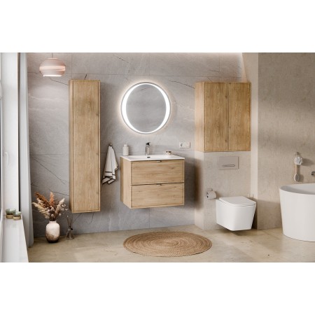 Dulap lavoar Terra Cremona, MDF, PAL melaminat, stejar cremona, 2 sertare, L.60 cm, TERRA CREMONA 82-60-46-2S