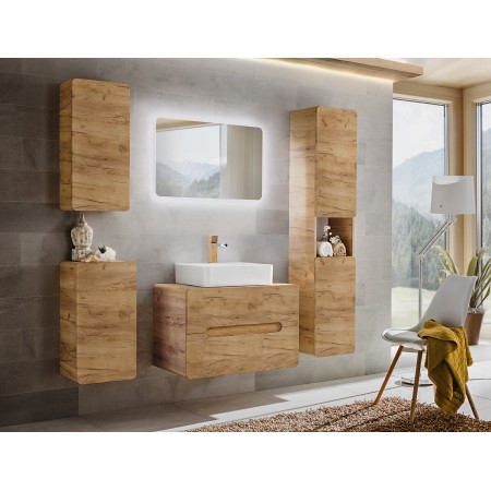 Dulap inalt Aruba Craft, MDF, PAL melaminat, stejar artizanal, 2 usi, H.170 cm, ARUBA CRAFT 800 FSC