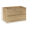 Dulap lavoar Terra Cremona, MDF, PAL melaminat, stejar cremona, 2 sertare, L.80 cm, TERRA CREMONA 82-80-46-2S