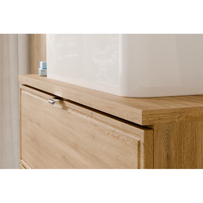 Dulap lavoar Terra Cremona, MDF, PAL melaminat, stejar cremona, 2 sertare, L.80 cm, TERRA CREMONA 82-80-46-2S